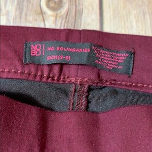 No Boundaries Pants - 🎉SALE NWOT Skinny Stretch Pants Burgundy SZ - 3-5 No Boundaries Pants - 🎉SALE NWOT Skinny Stretch Pants Burgundy SZ - 3-5